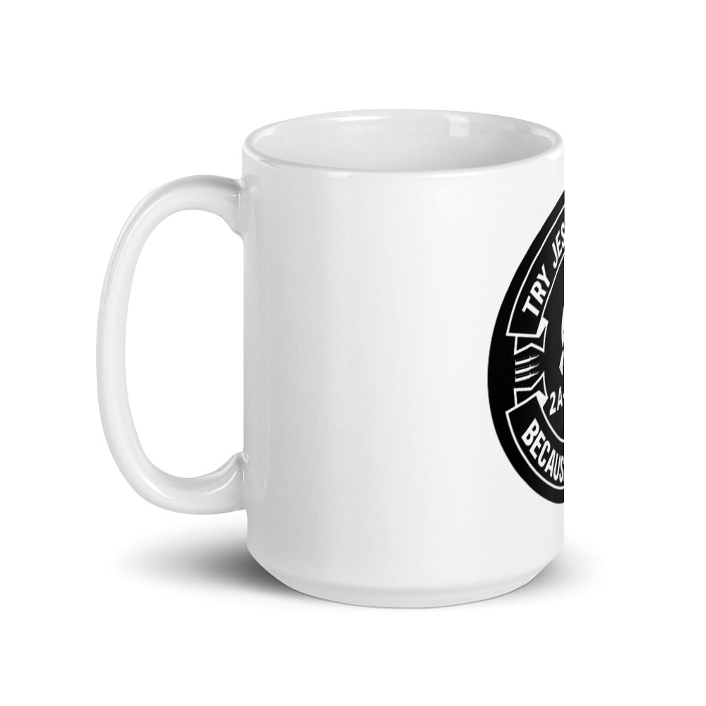 White glossy mug